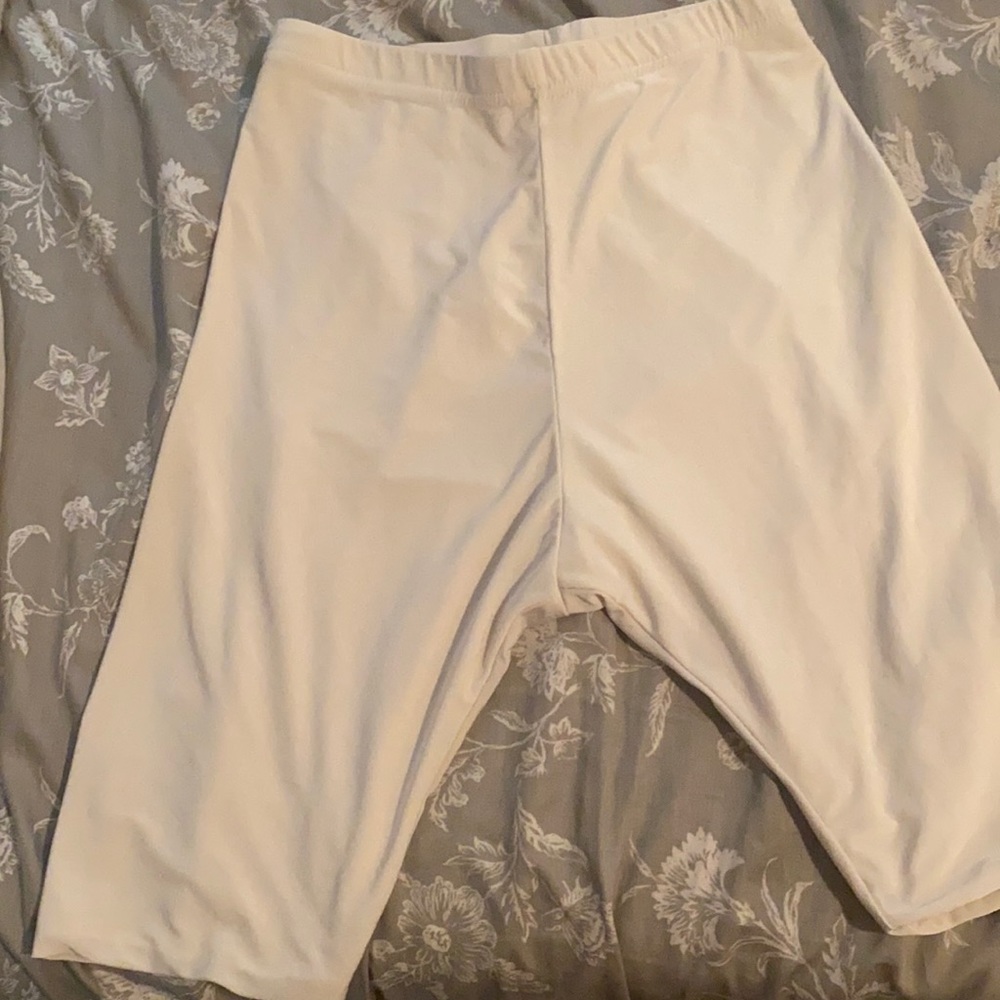 PLT Cream Biker Shorts